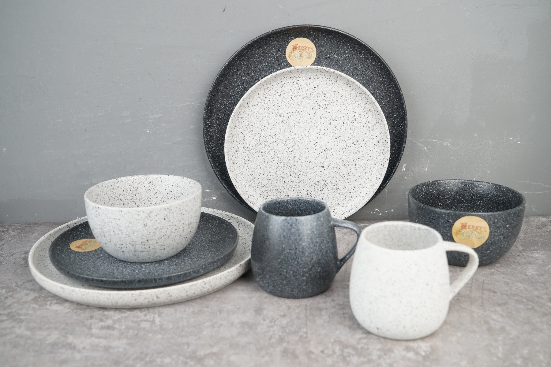 Stoneware Matte Color Dinnerware Set Rough Glaze with Speckle LS061
