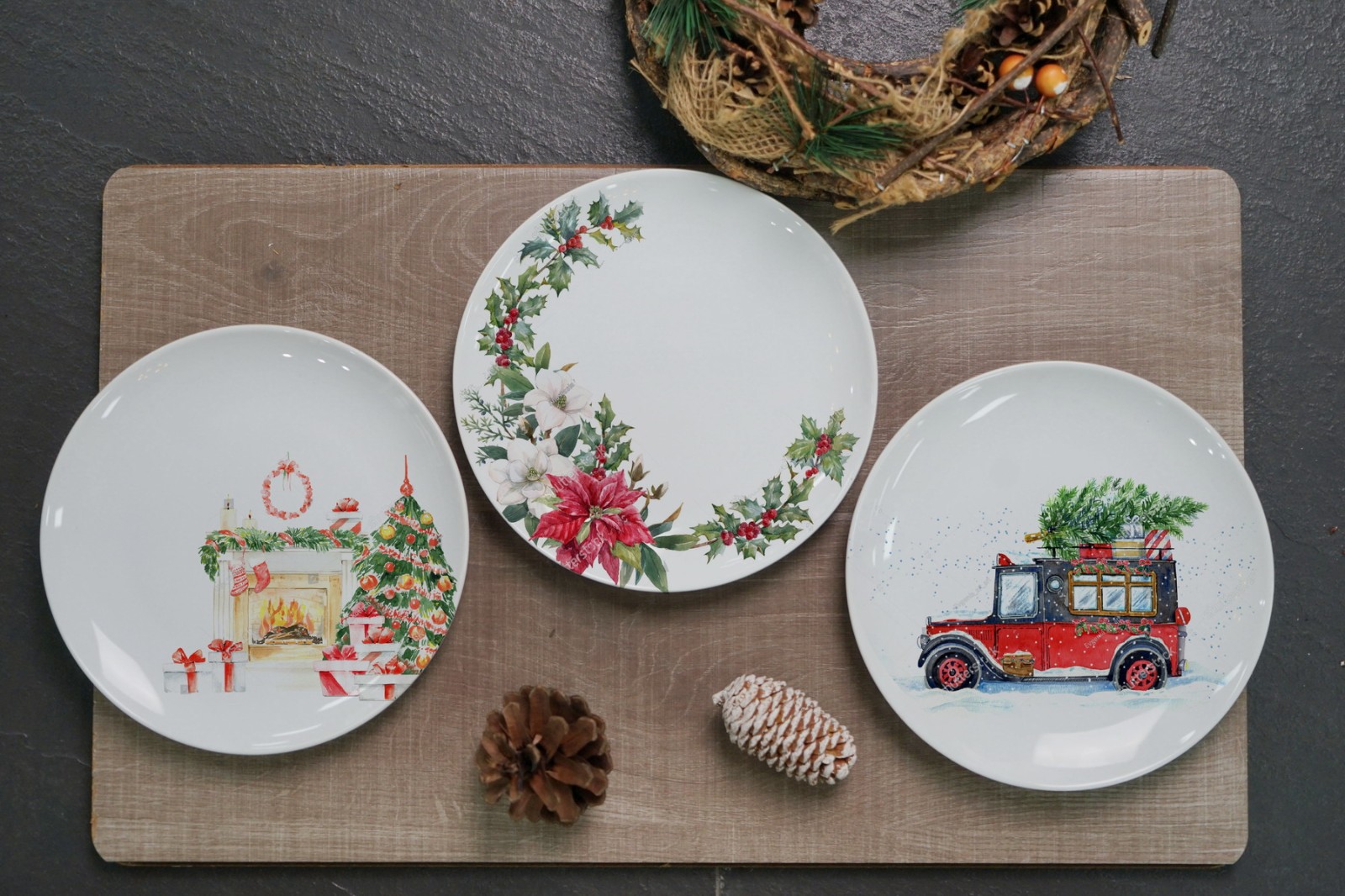 New Bone China Dinnerware Set with Christmas Design