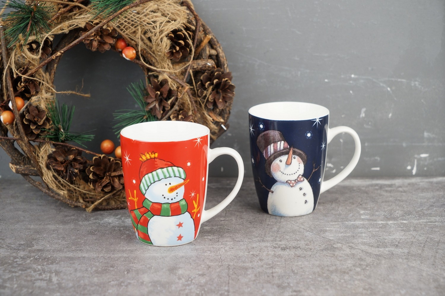 New Bone China Coffee Mug Set with Christmas Design