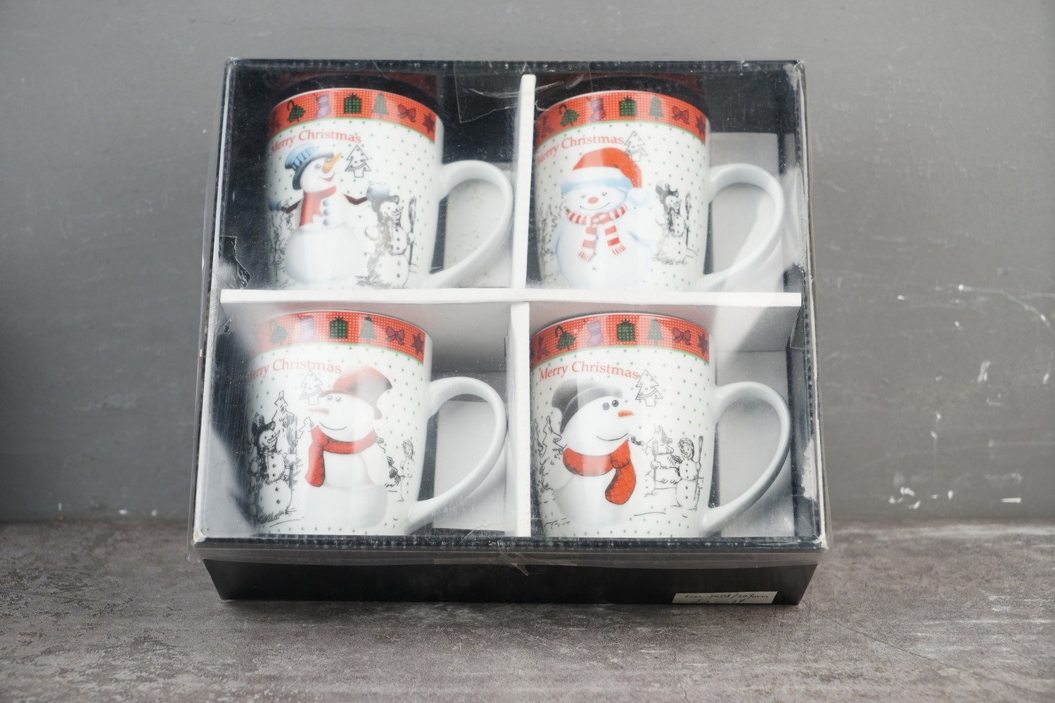 New Bone China Coffee Mug Set with Christmas Design
