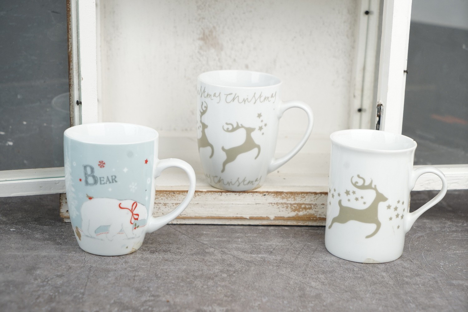 New Bone China Coffee Mug Set with Christmas Design