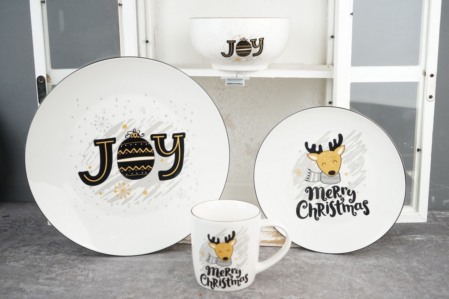 New Bone China Dinnerware Set with Christmas Design