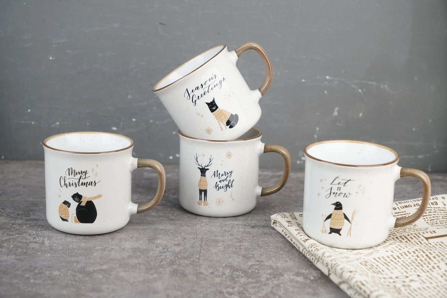Stoneware Mug with Xmas Design