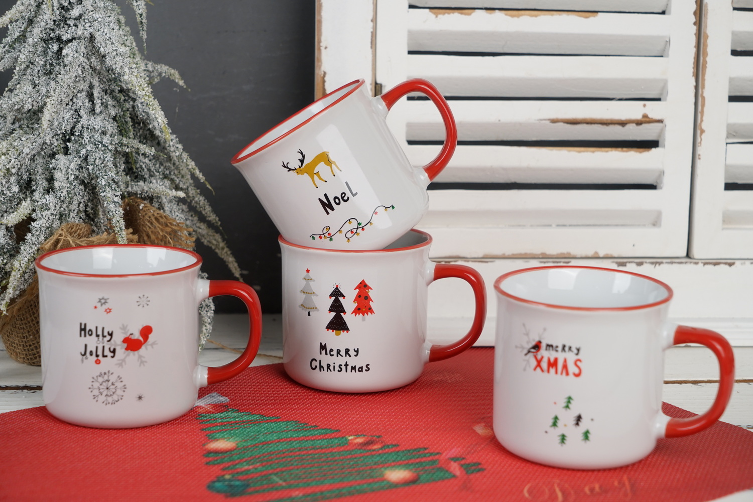 Stoneware Mug with XMAS Design L3369