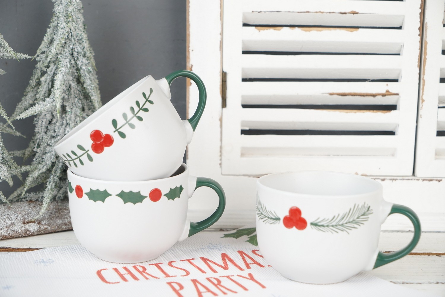 Stoneware Dinnerware Set with Engraved Christmas Star BH892