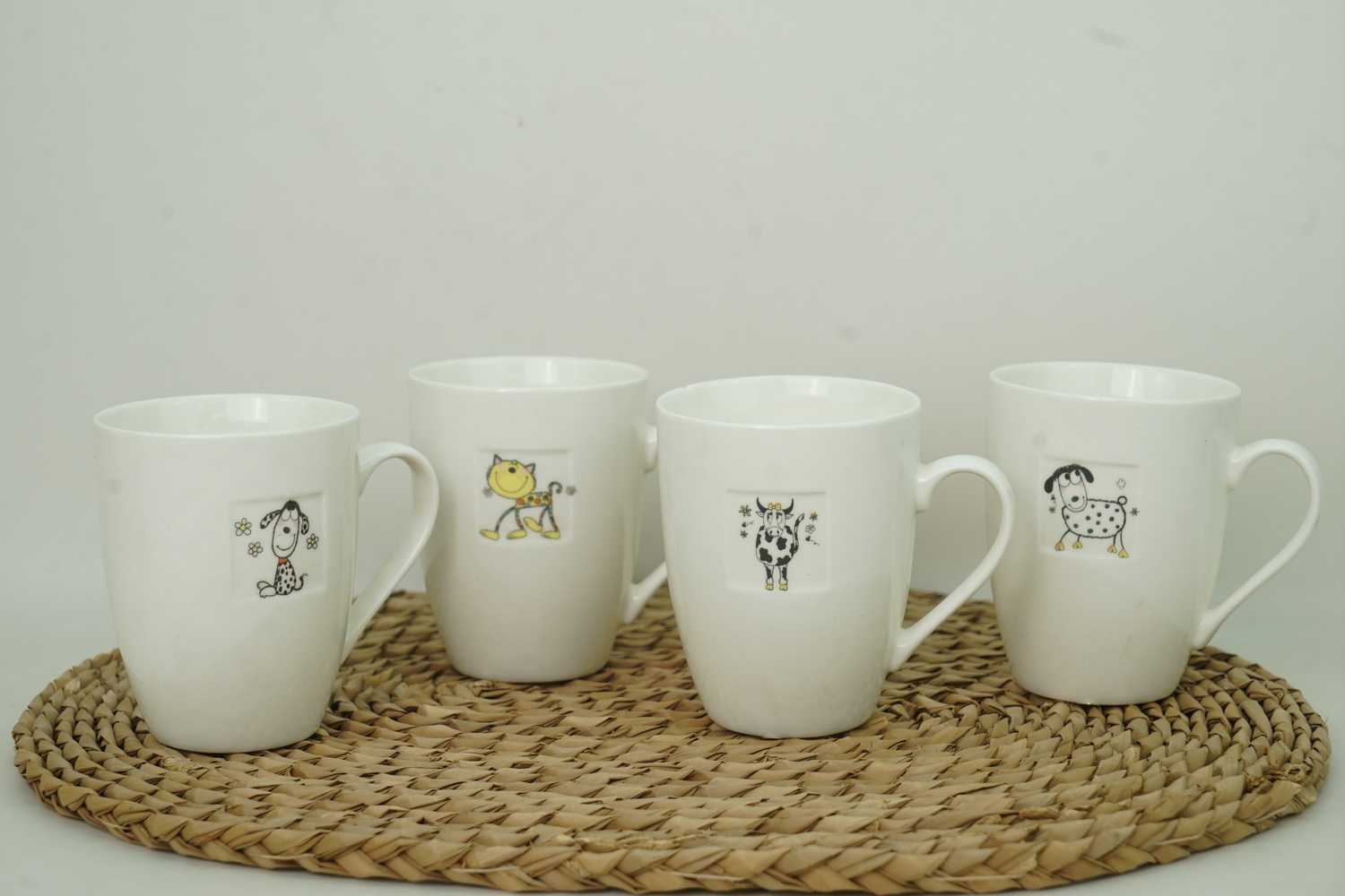 New Bone China Embossed Square with Decal