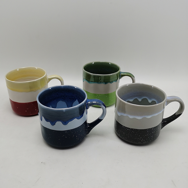 Stoneware Coffee Mug Set 3-tone Color BH688
