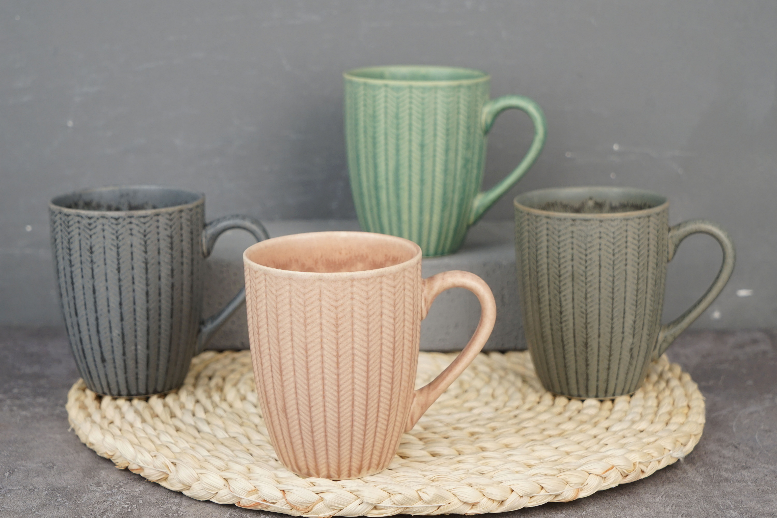 New Bone China Coffee Mug Set Reactive Glaze YH048