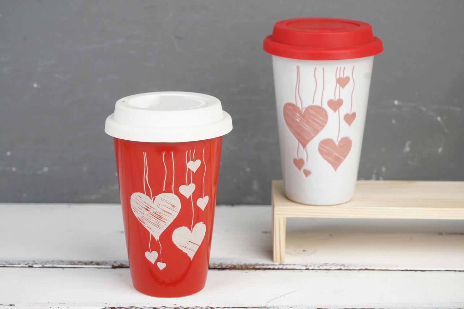 Stoneware Single Wall Take-away Mug with Print K727