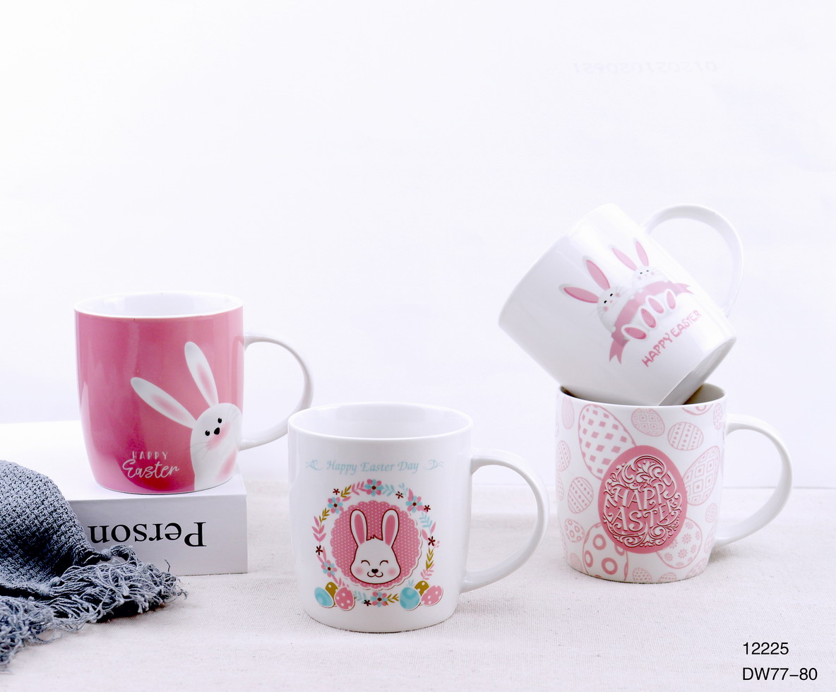 New Bone China Coffee Mug Set with Easter Design TX