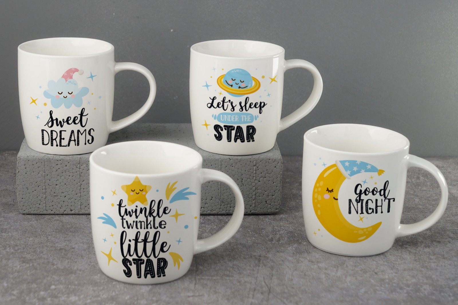 New Bone China Mug with Cute Cartoon Design B2758