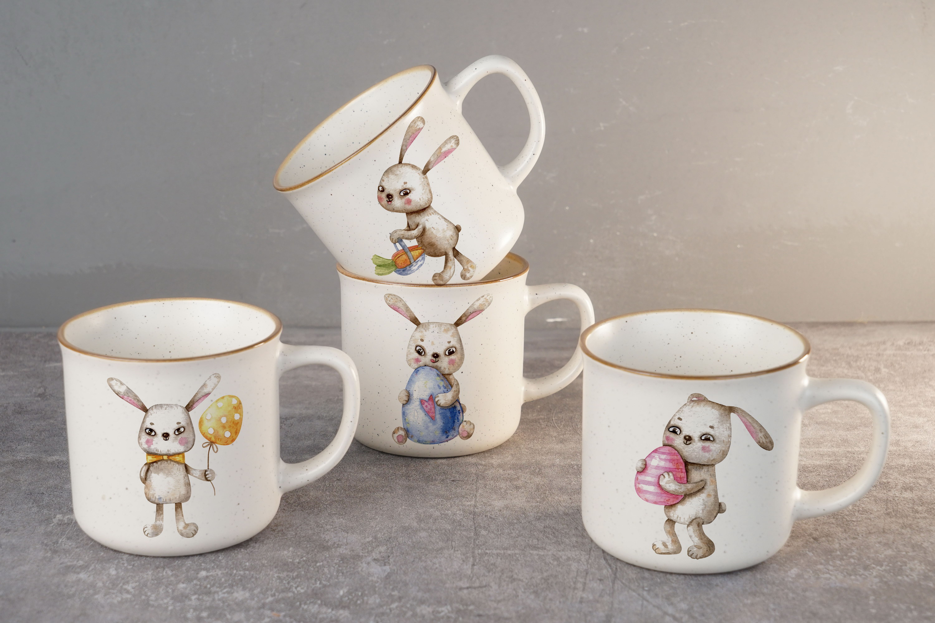 New Bone China Mug with Cute Cartoon Design B3369