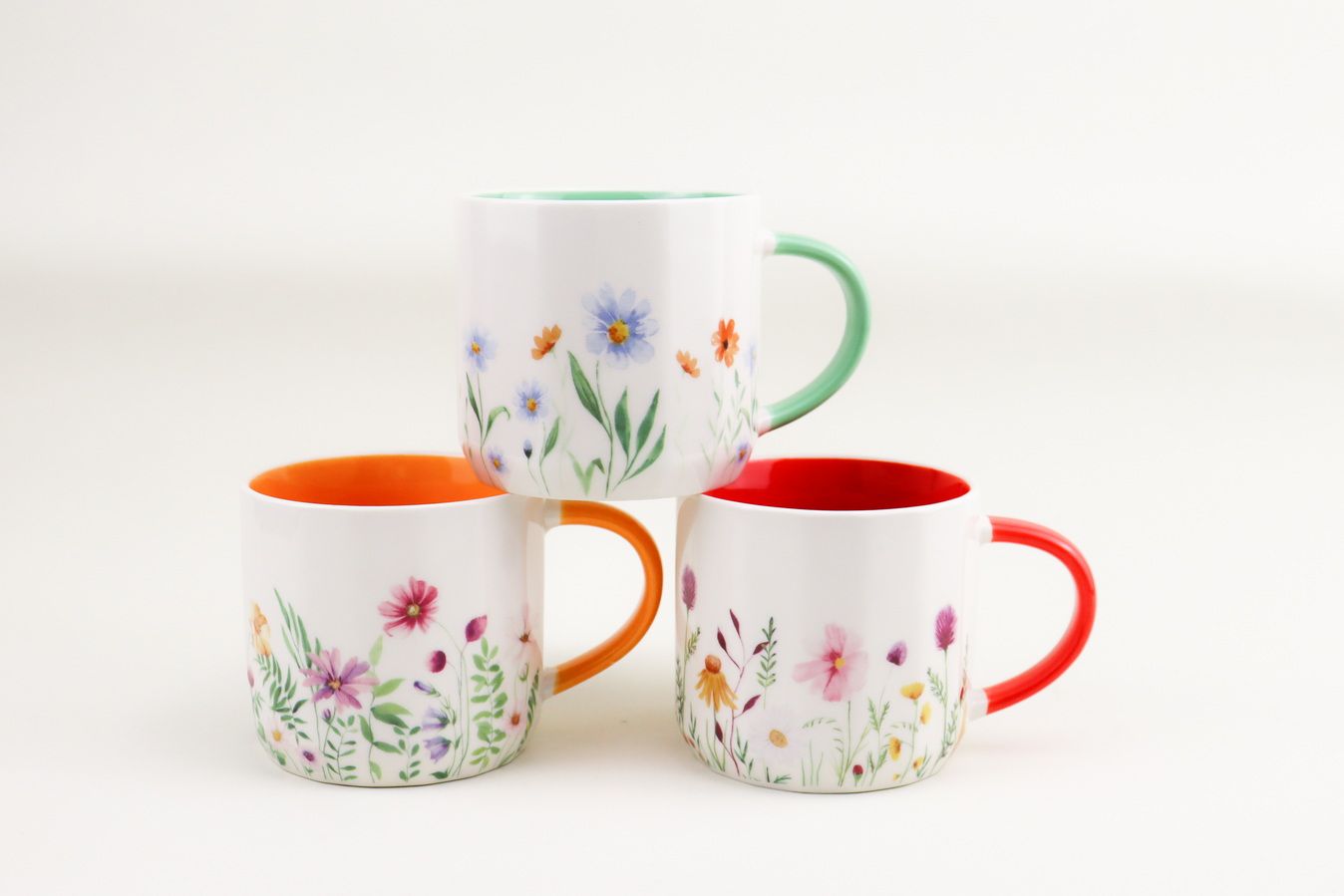 New Bone China Mug with Flower Design TX045