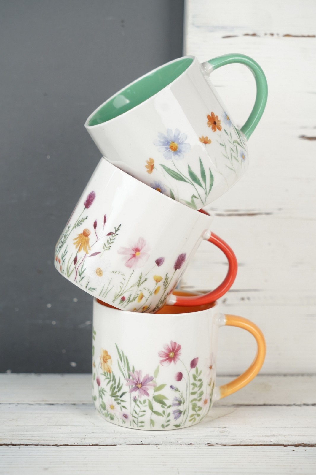 New Bone China Mug with Flower Design TX045