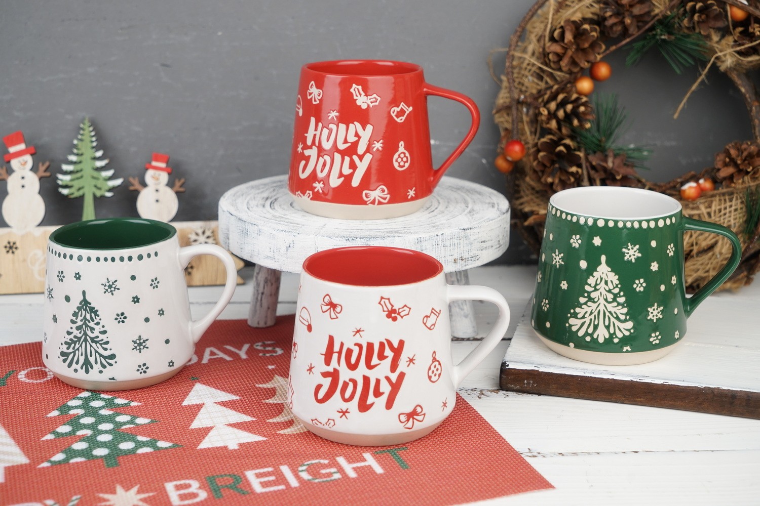 Stoneware Mug with Engraved Print LS130