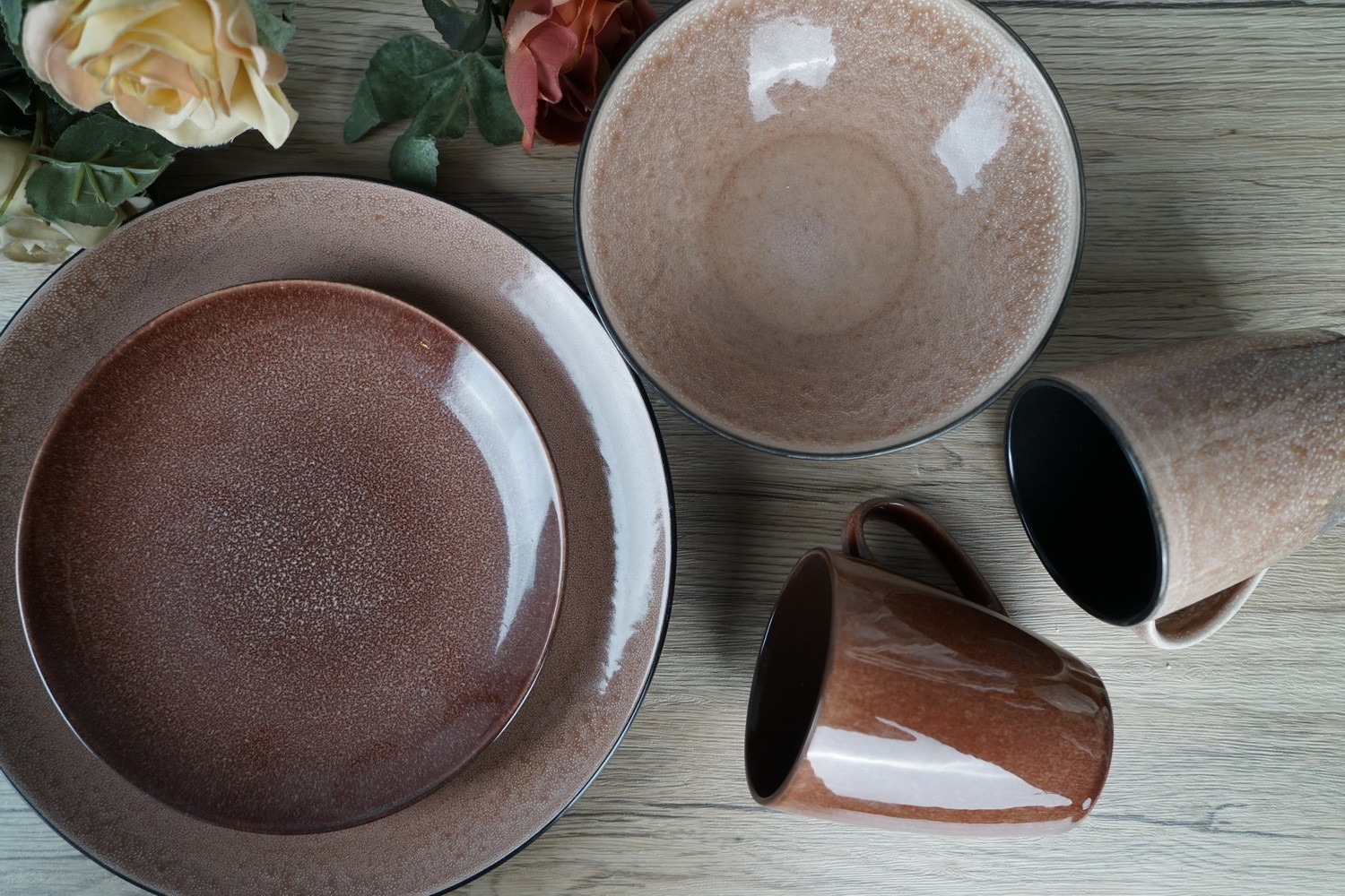 Stoneware Reactive Glaze Dinnerware Set QX511