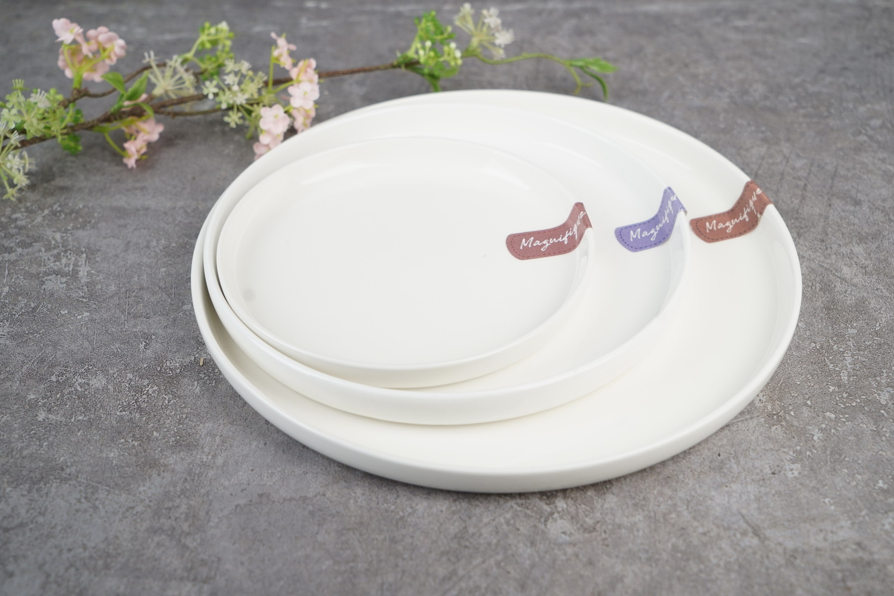 New Bone China Plate Pure White