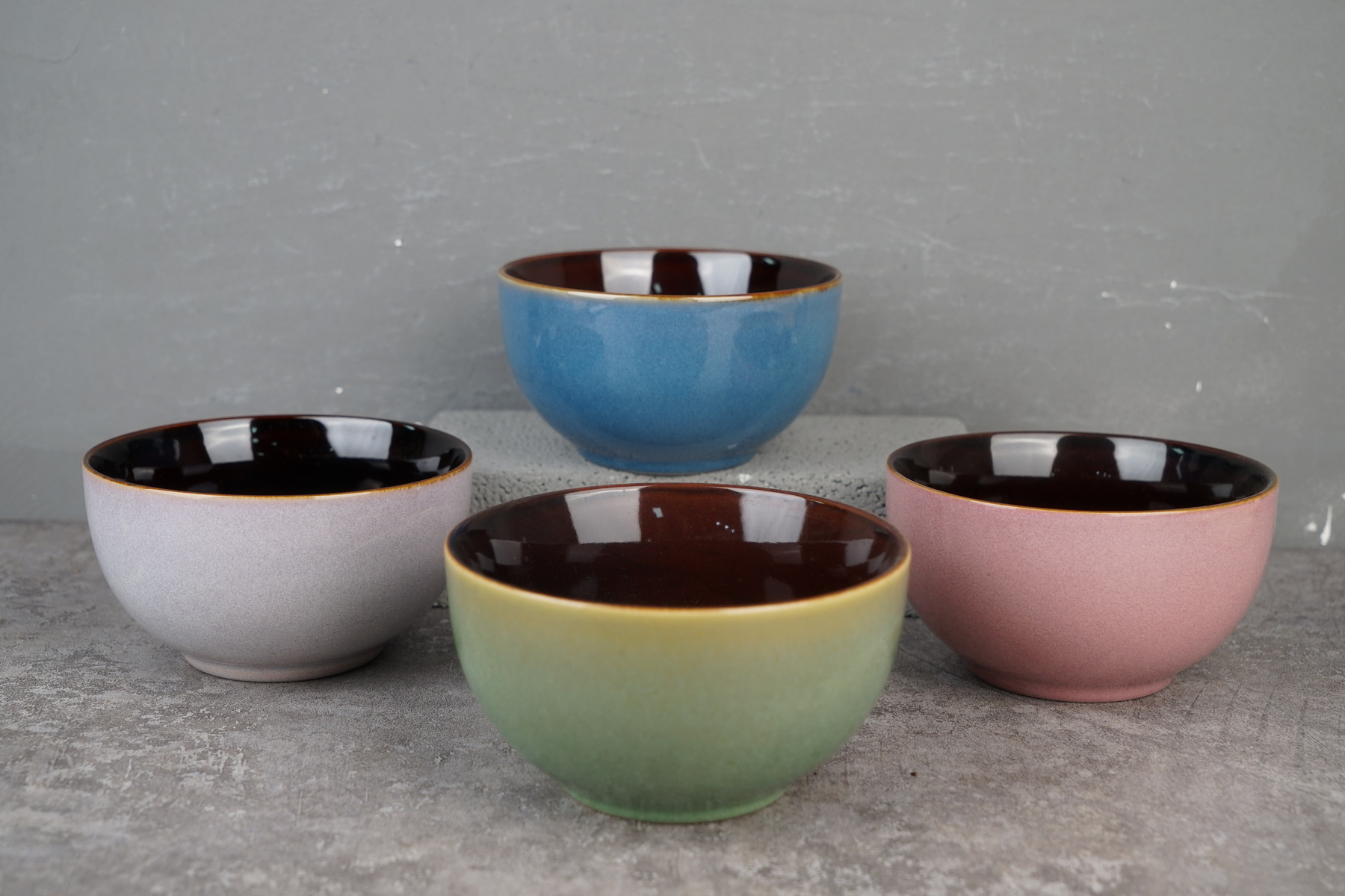 Stoneware Reactive Glaze Bowl Set