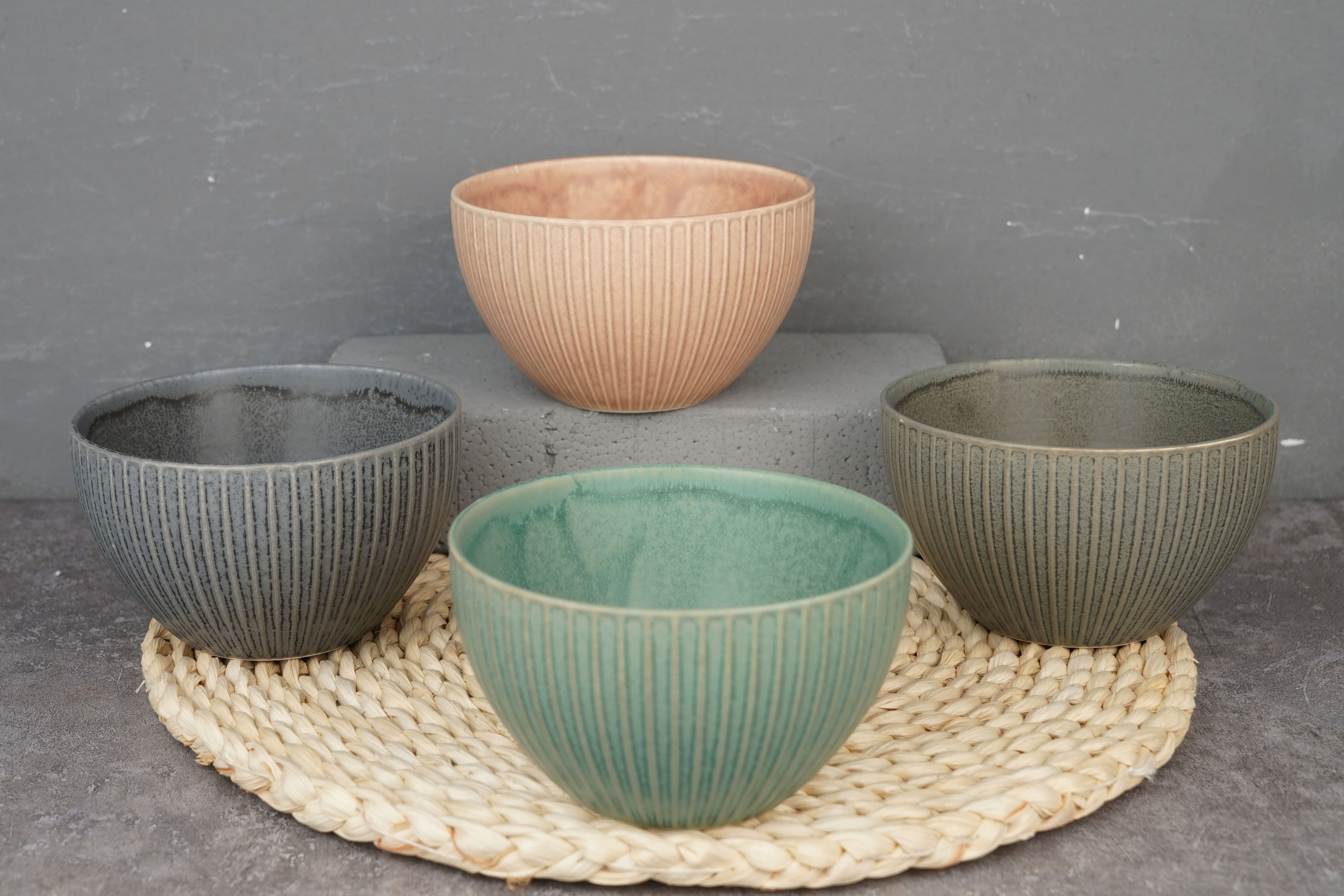 New Bone China Bowl Set Reactive Glaze YH048