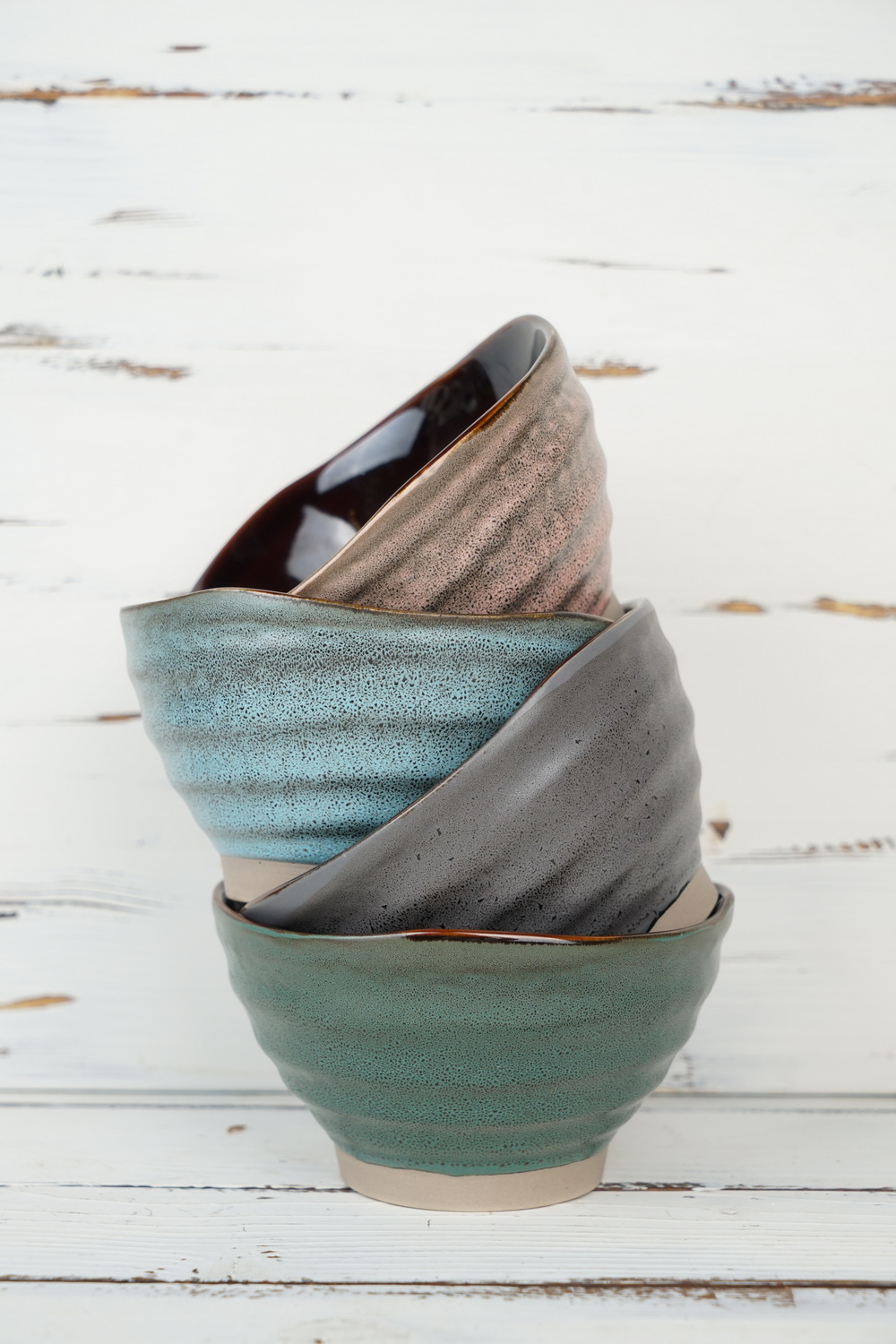 Stoneware Bowl Set Reactive Glaze BH