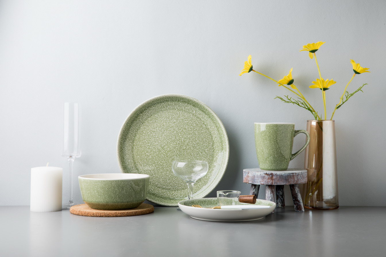 Stoneware Reactive Glaze Dinnerware Set QX