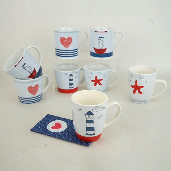 Porcelain Mug with Ocean Design