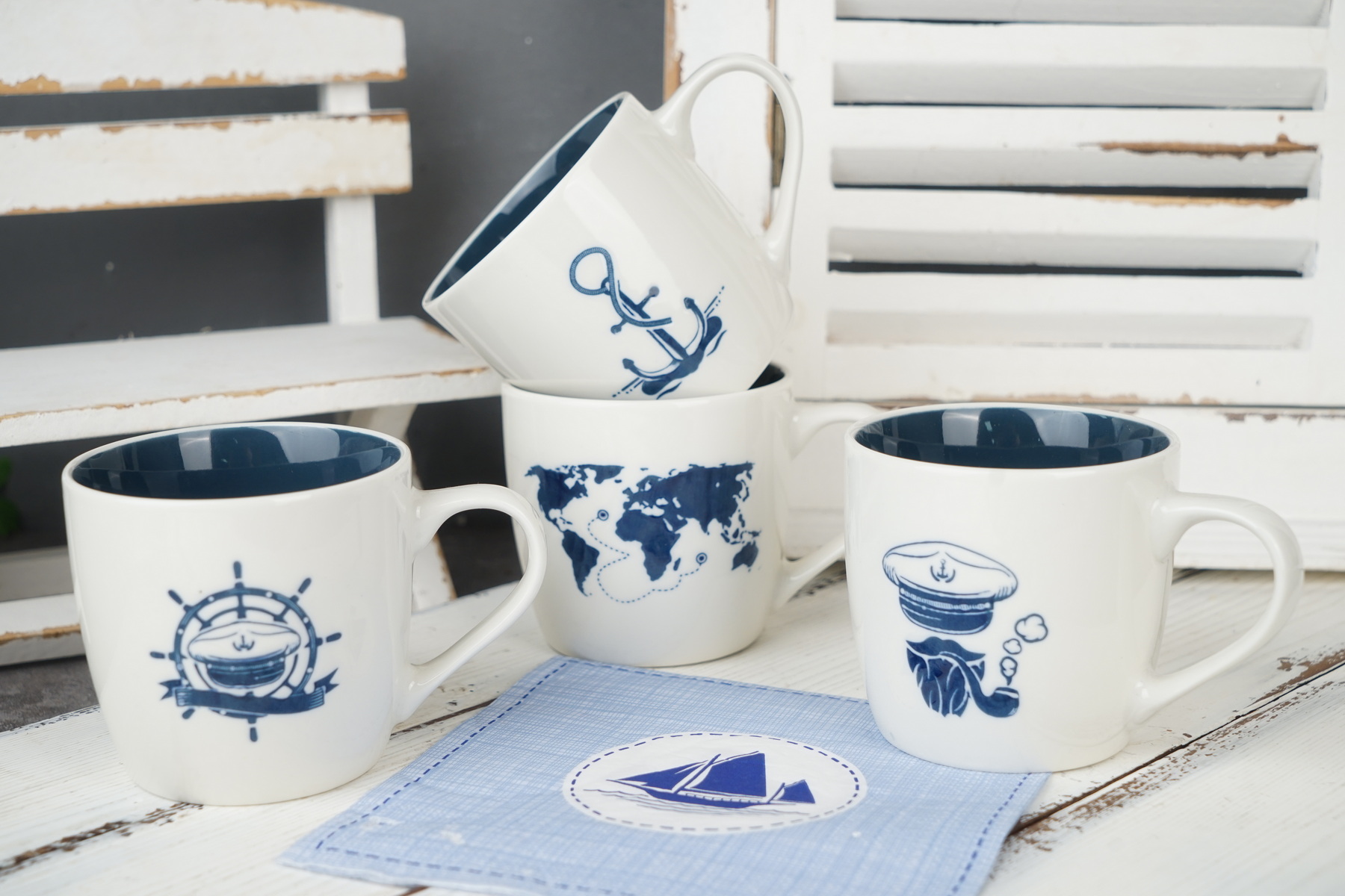 New Bone China Mug with Marine Design K710