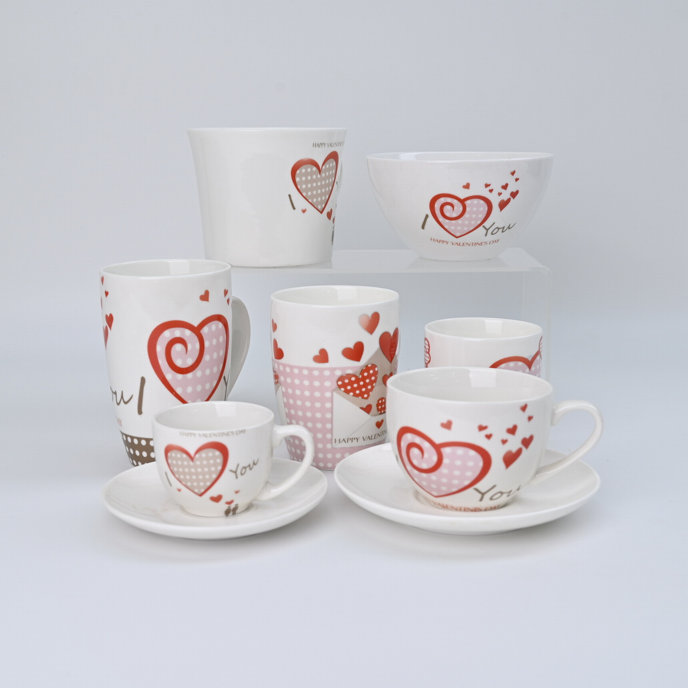 New Bone China Valentines Day Gift Mug Set