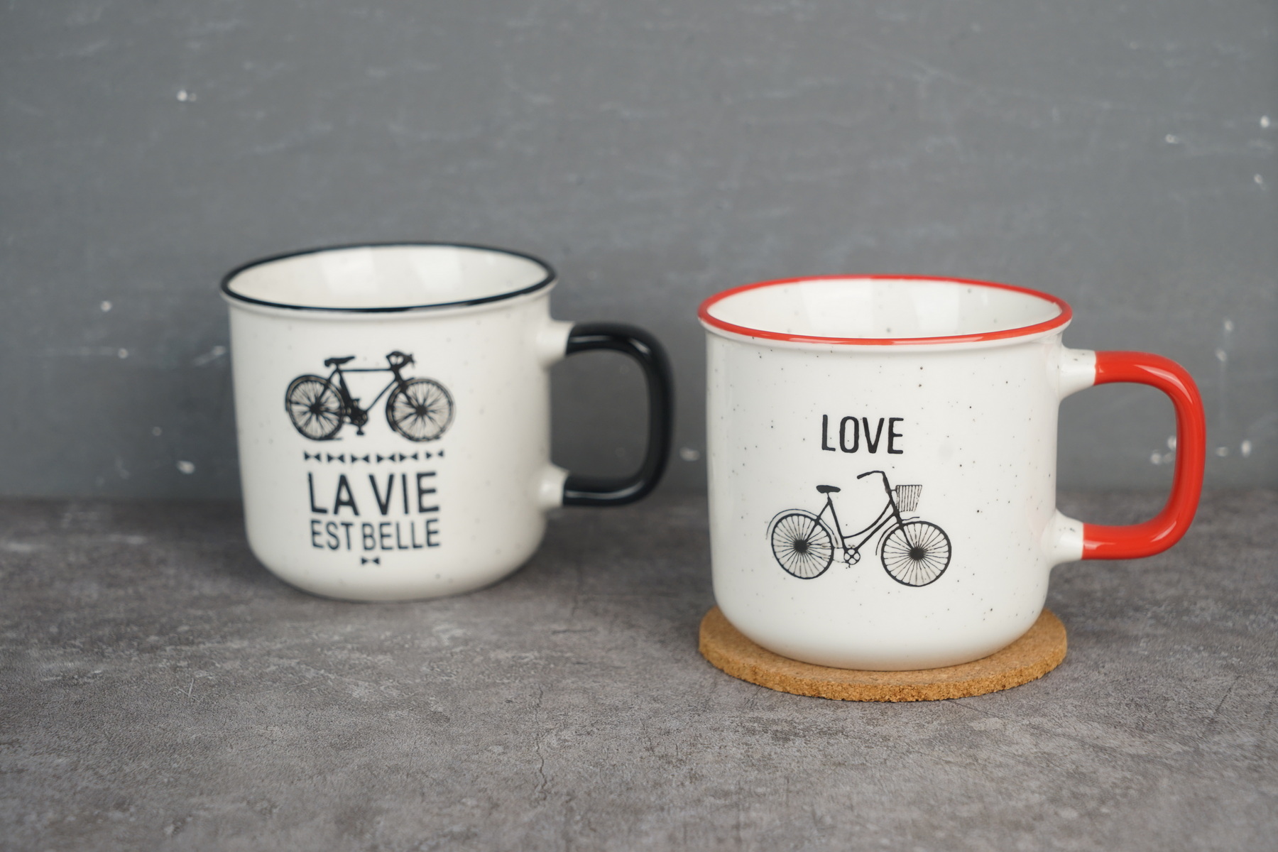 New Bone China Mug Set Embossed Pattern HS0007