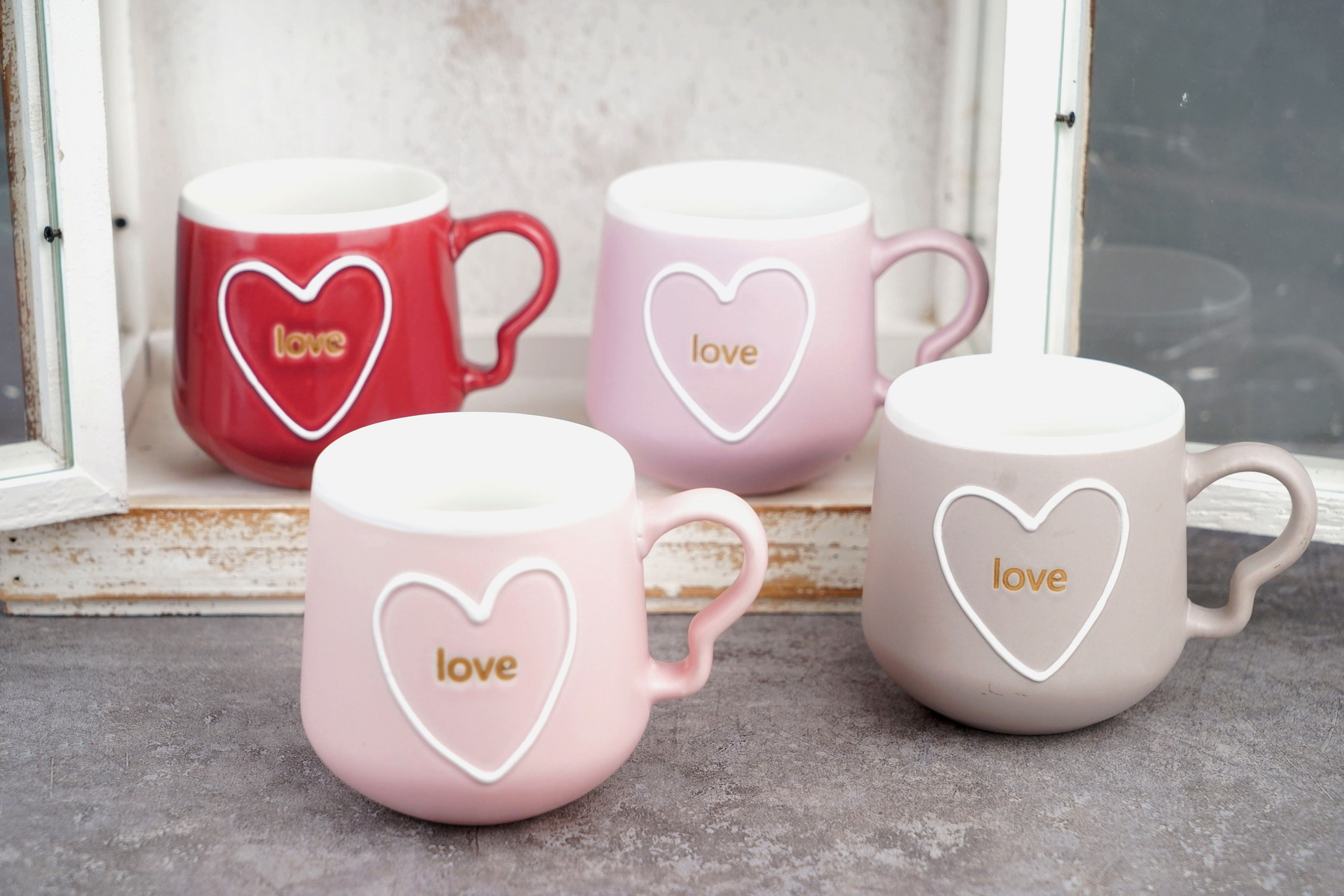 New Bone China LOVE Mug Set HS0038