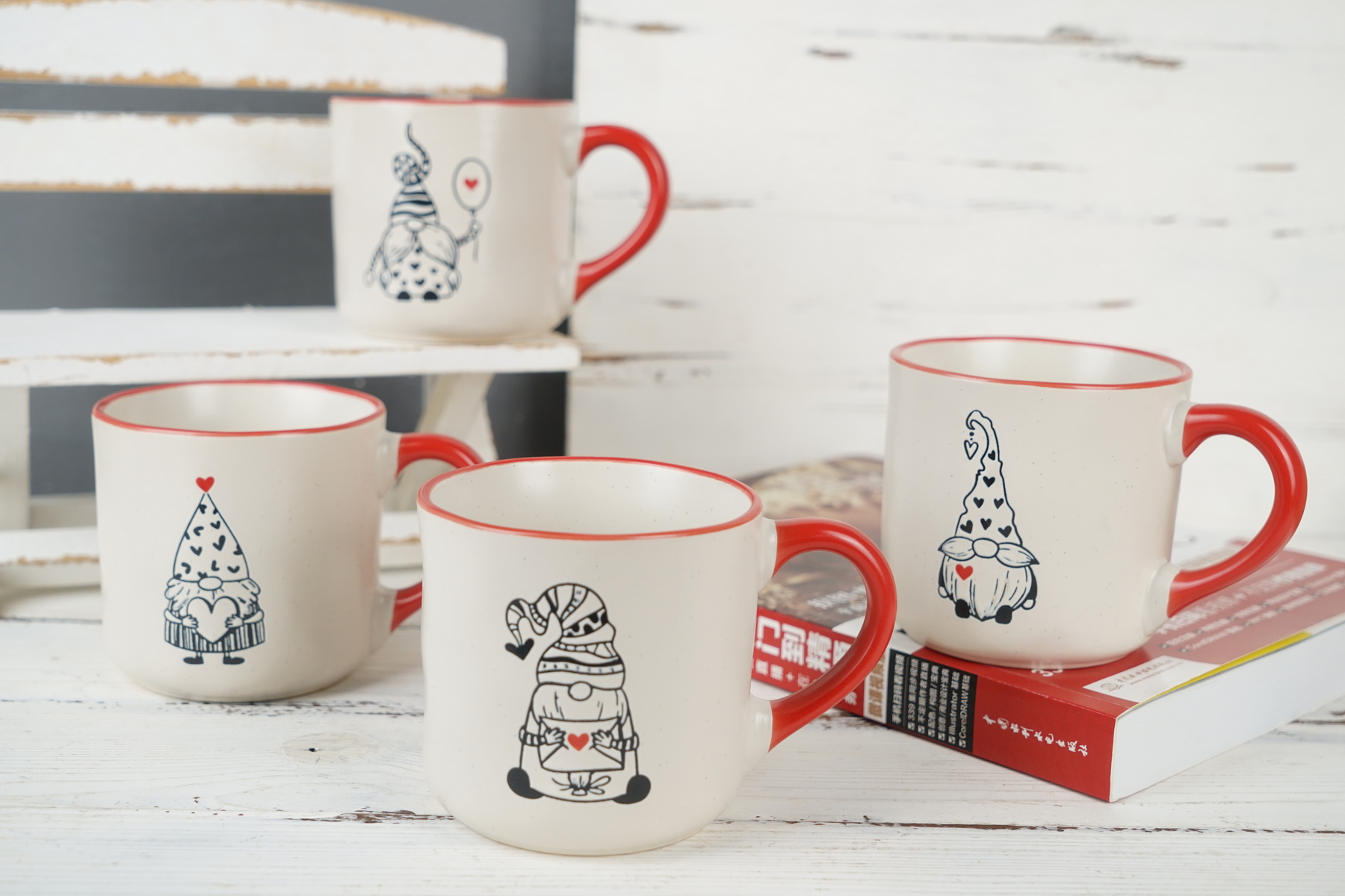 Stoneware Mug with Gnomes Pattern BH907