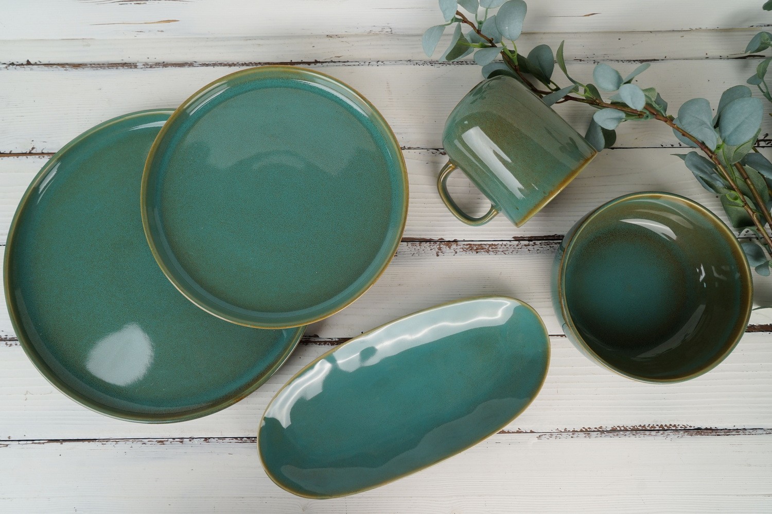 Stoneware Reactive Glaze Dinnerware Set European Popular LS059