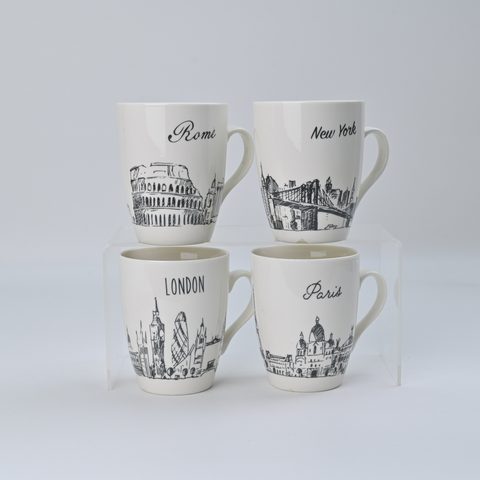 New Bone China Mug with City Design