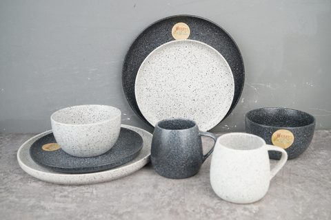 Stoneware Matte Color Dinnerware Set Rough Glaze with Speckle LS061