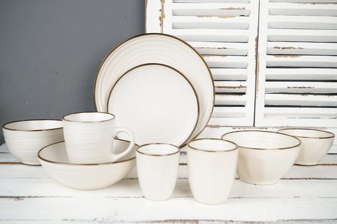 Stoneware Dinnerware Set Reactive Glaze BH805MRI