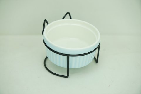 2x New Bone China 200ml Pet Bowl with Plastic Holder and Bottle PE9017