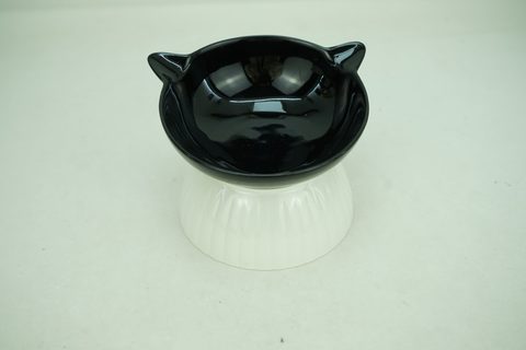 1x Stoneware 175ml Pet Bowl with Plastic Holder PE9032