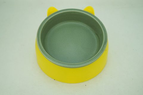 1x Stoneware 600ml Pet Bowl with Plastic Holder PE9071