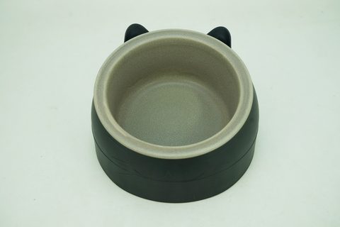 1x Stoneware 550ml Pet Bowl with Plastic Holder PE9072