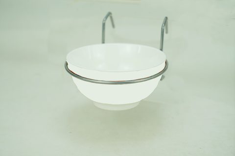 1x New Bone China 200ml Pet Bowl with Iron Hanger PE9078