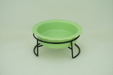1x New Bone China 250ml Pet Bowl with Iron Holder PE9091