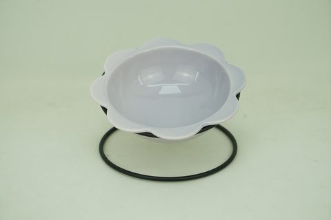 1x New Bone China 300ml Pet Bowl with Iron Holder PE9092