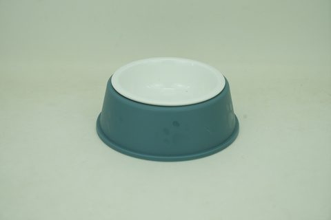 1x New Bone China 200ml Pet Bowl with Plastic Holder PE9094