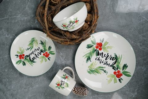 New Bone China Dinnerware Set with Christmas Design