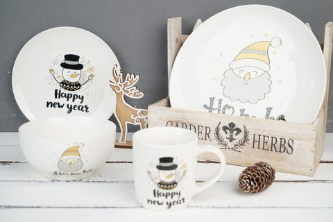New Bone China Dinnerware Set with Christmas Design