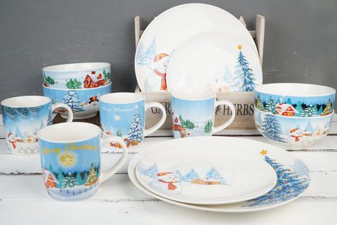 New Bone China Dinnerware Set with Christmas Design