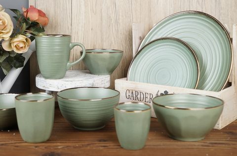 Stoneware Dinnerware Set Reactive Glaze BH805MRI