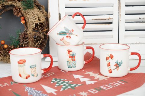 New Bone China Mug with Christmas Design 7916W