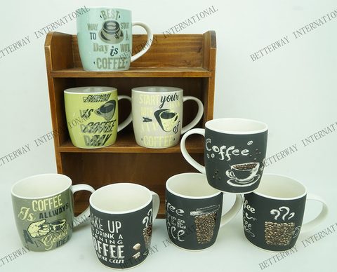 New Bone China Bullet Mug with Coffee Words Design