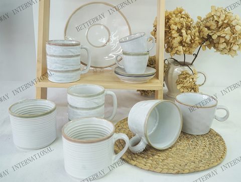 Stoneware Dinnerware Reactive Glaze Embossed